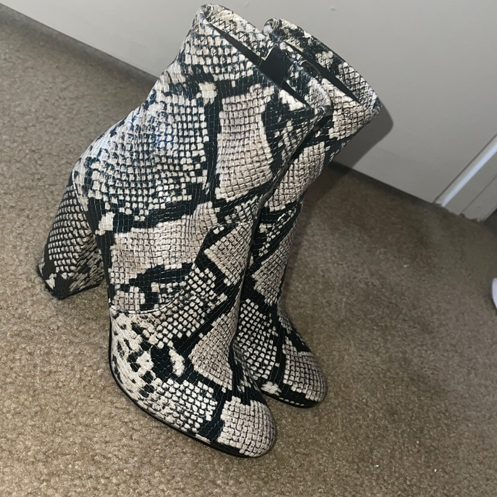 Snake skin booties